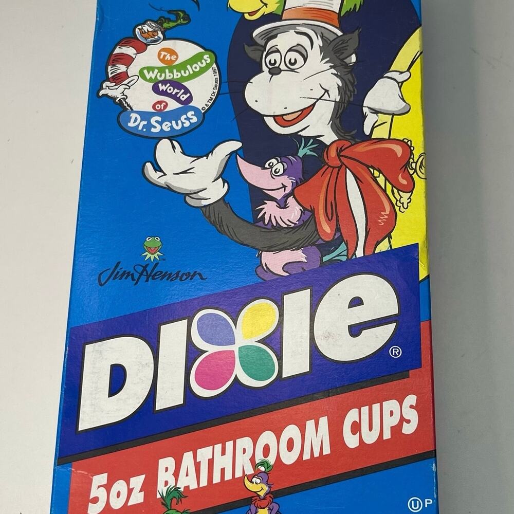 Vintage Dixie Dr. Suess Bathroom Refill 5 Oz, 100 Cups 1997 Comic Book Artist